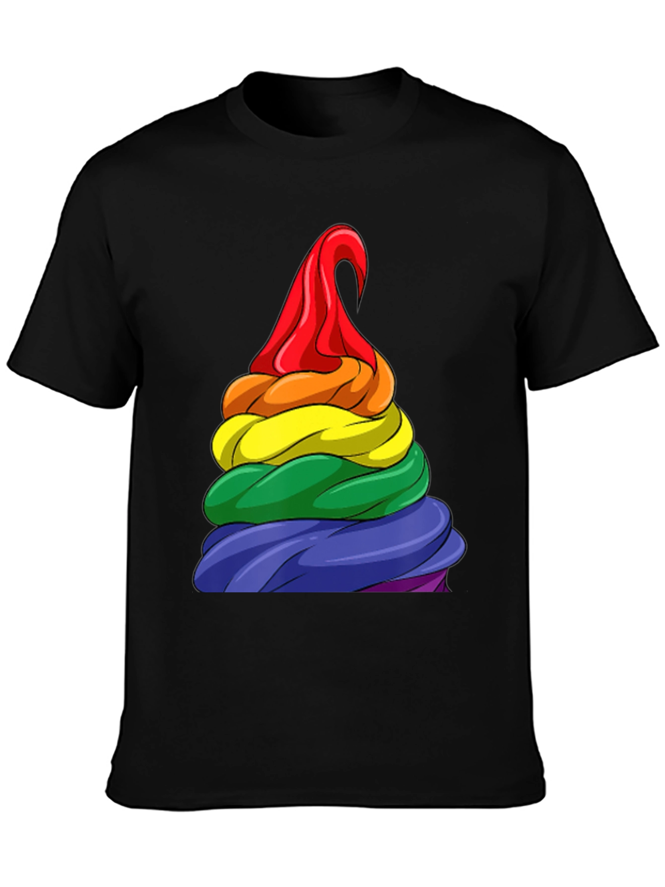 Black Rainbow Swirl T-Shirt - Pride Apparel view 3