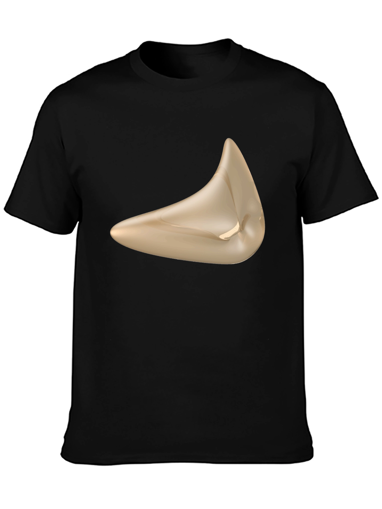 Black Abstract Shape Graphic Tee - Modern Style, Soft Black Shirt view 3