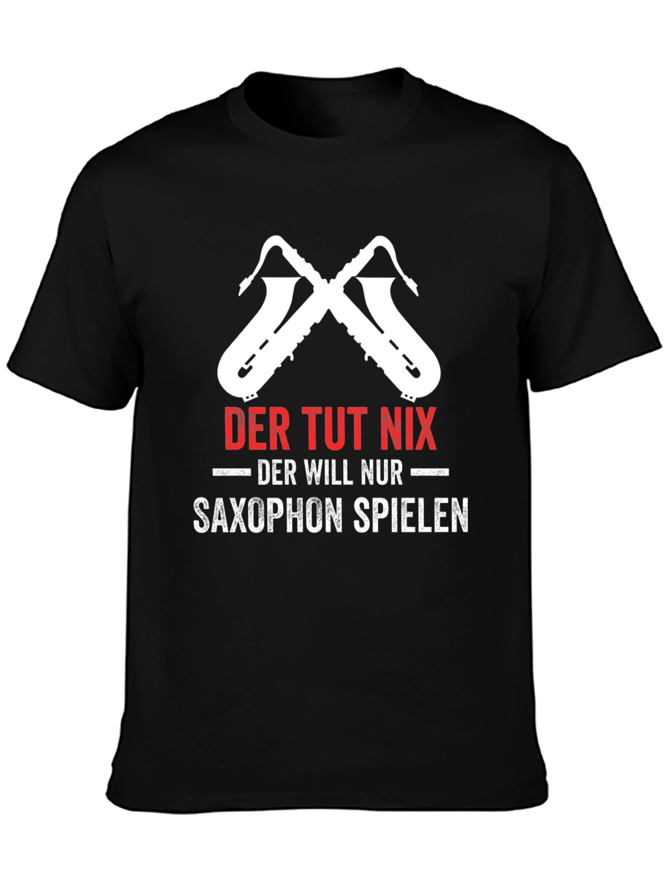 Black Saxophone Player T-Shirt - Der Tut Nix Design view 3