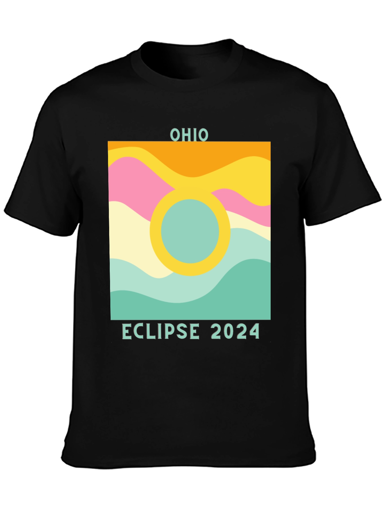 Black Ohio Eclipse 2024 Graphic Tee view 3