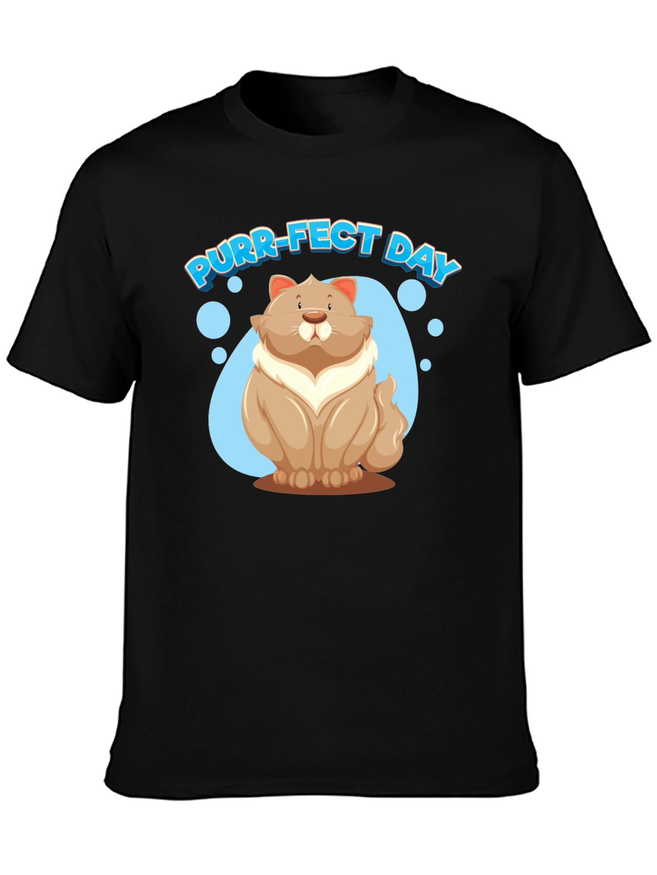Black Purr-fect Day Cat T-Shirt view 3