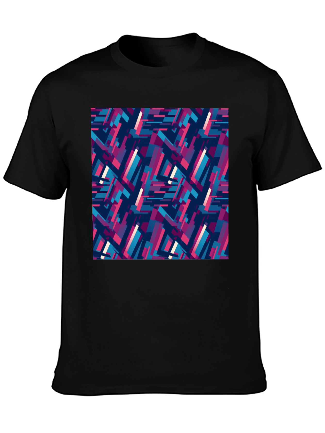 Black Abstract Geometric Pattern Tee view 3