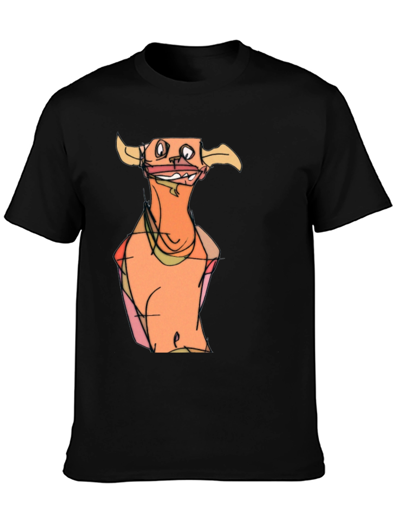 Black Cartoon Character Graphic Tee - Men's Black T-Shirt view 3