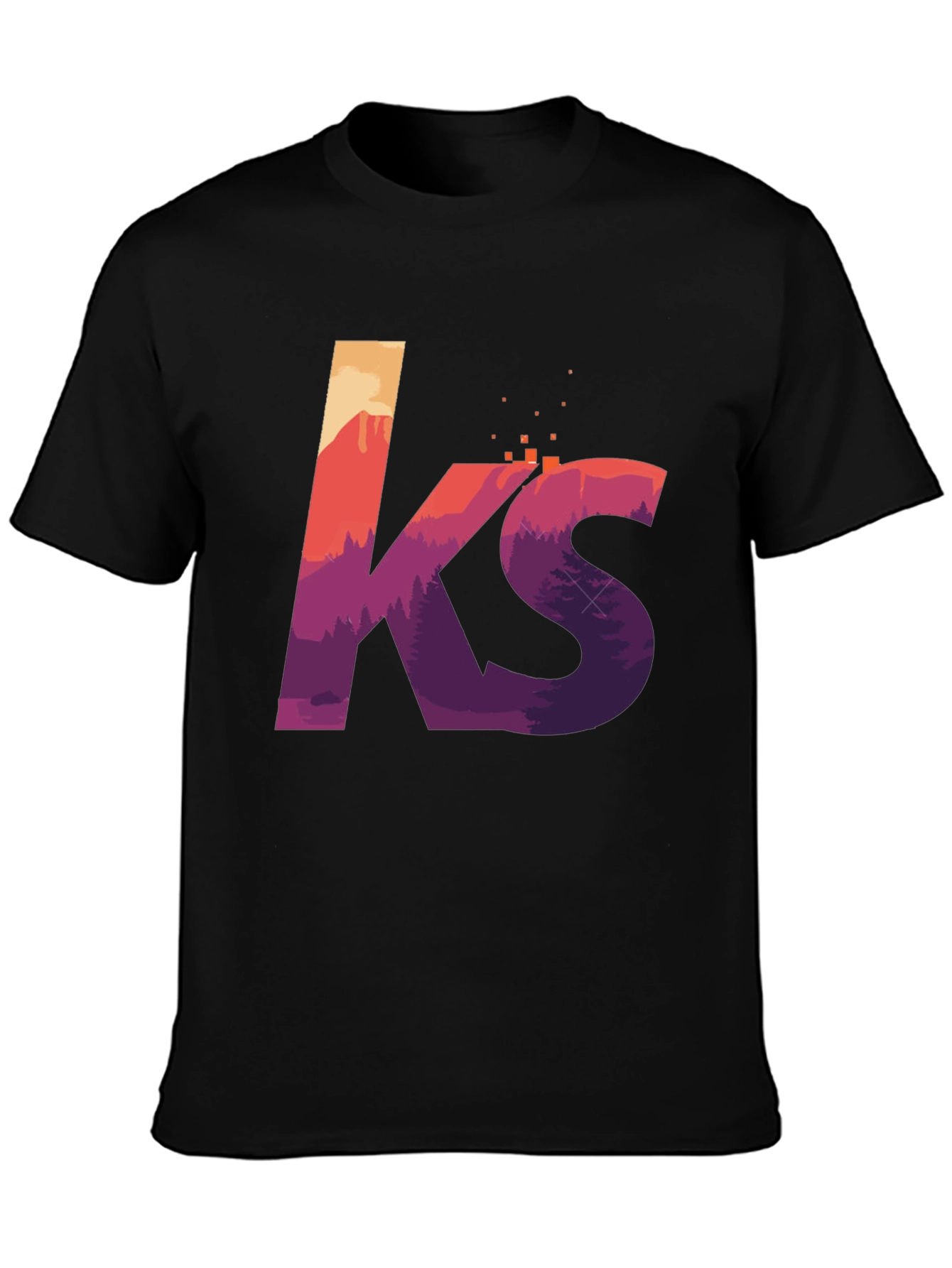 Black KS Mountainscape Graphic Tee - Soft Cotton Blend view 3