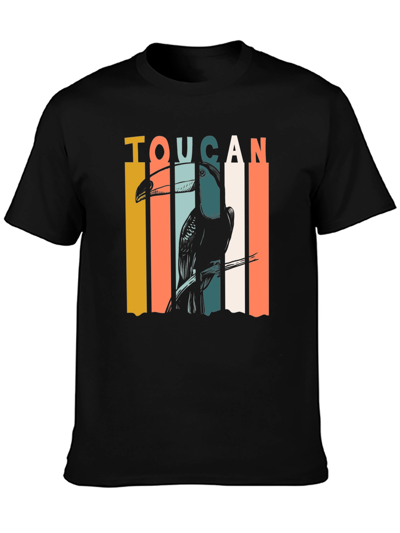 Black Retro Toucan Graphic T-Shirt - Classic Style view 3