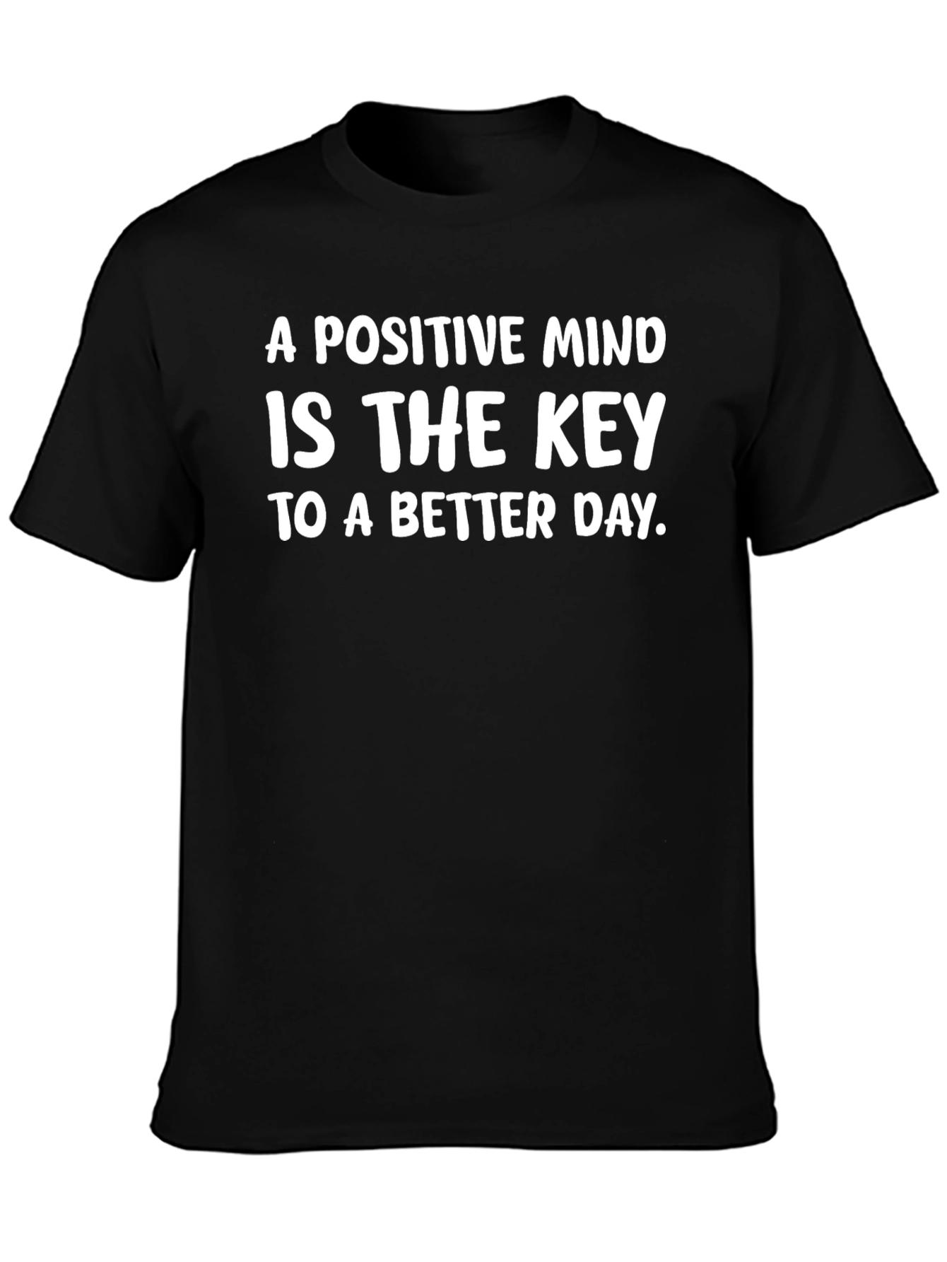 Black Positive Mind T-Shirt - Inspirational Message view 3