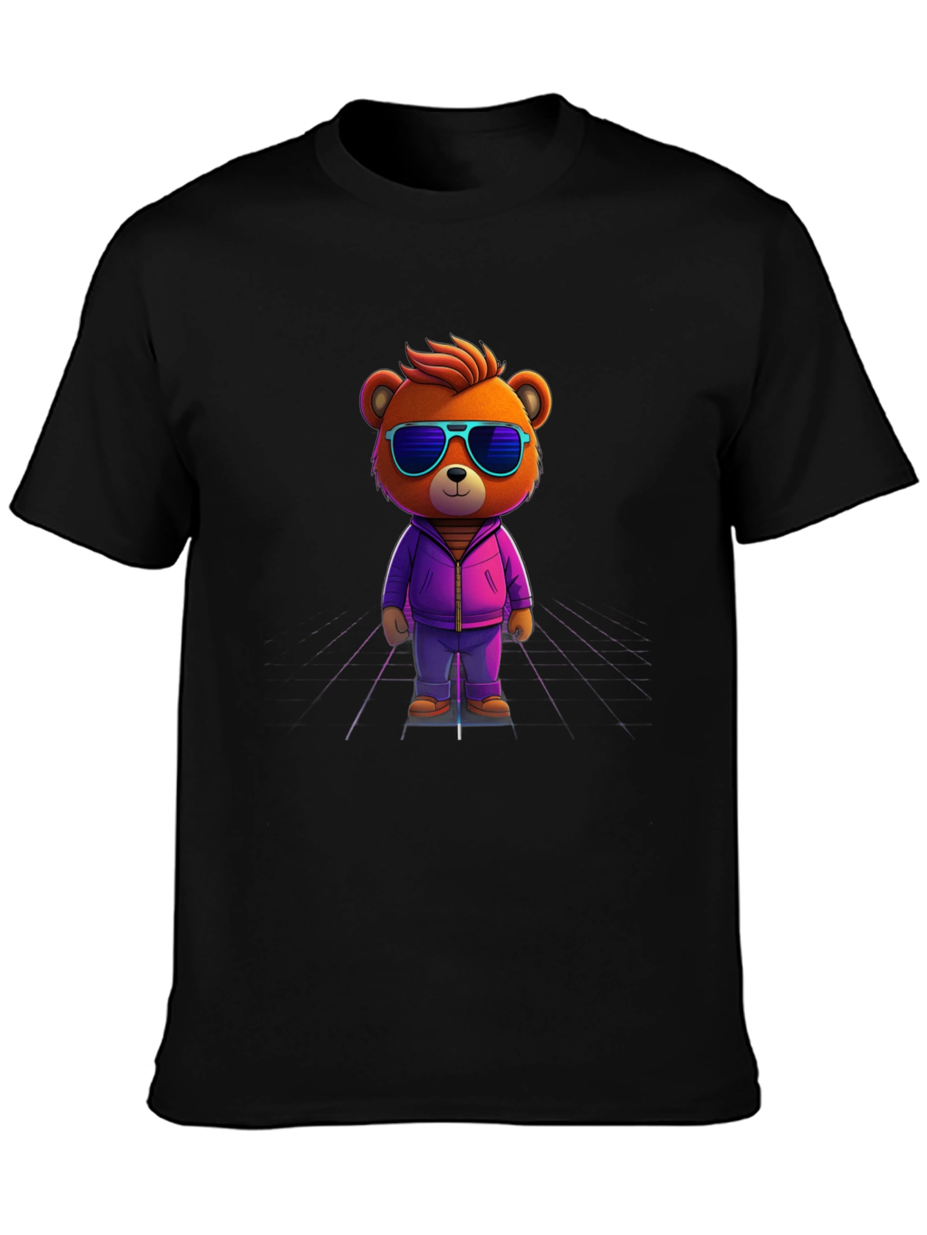 Black Cool Bear Graphic Tee - Black view 3