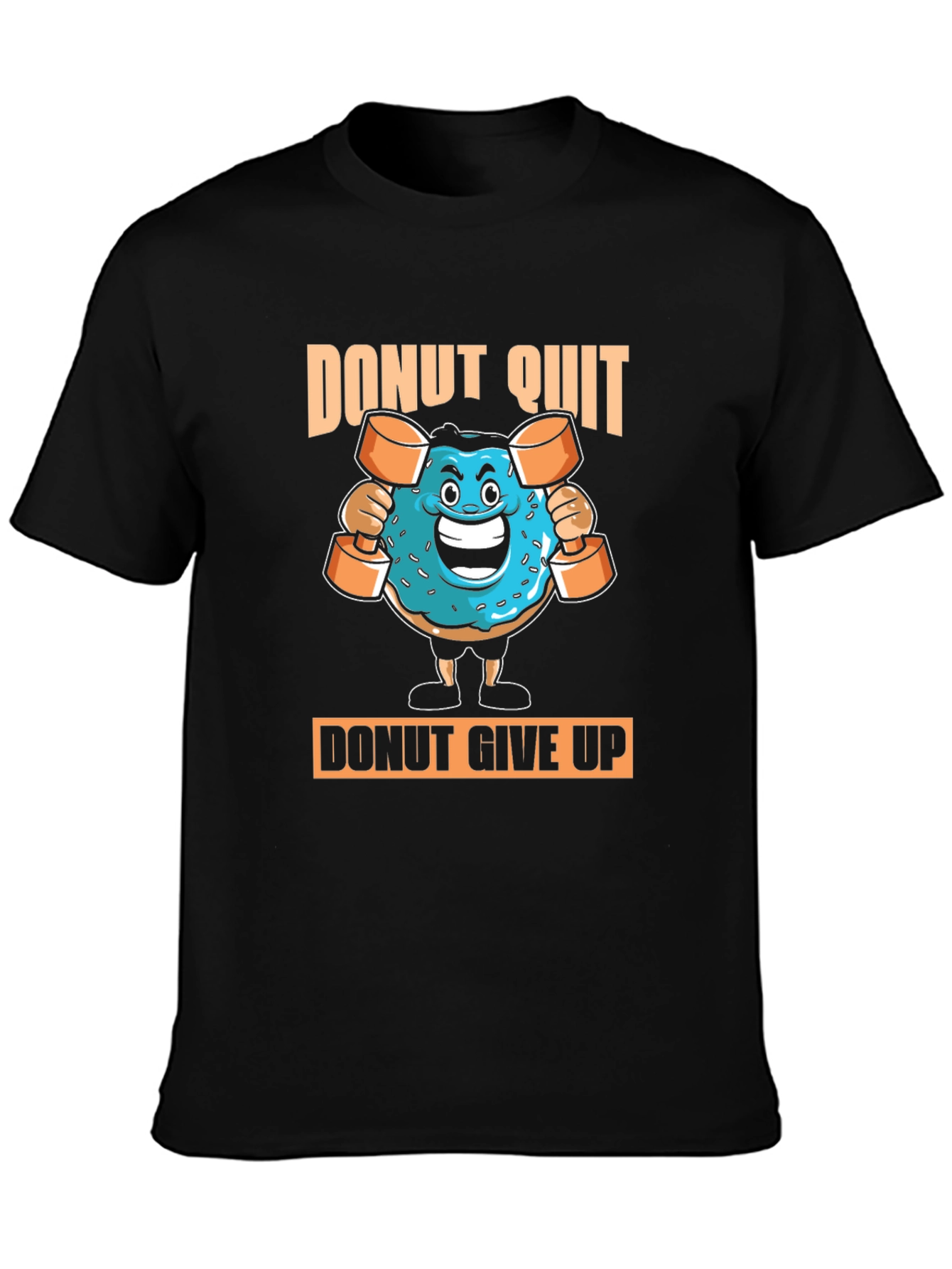 Black Donut Quit Funny Gym T-Shirt view 3