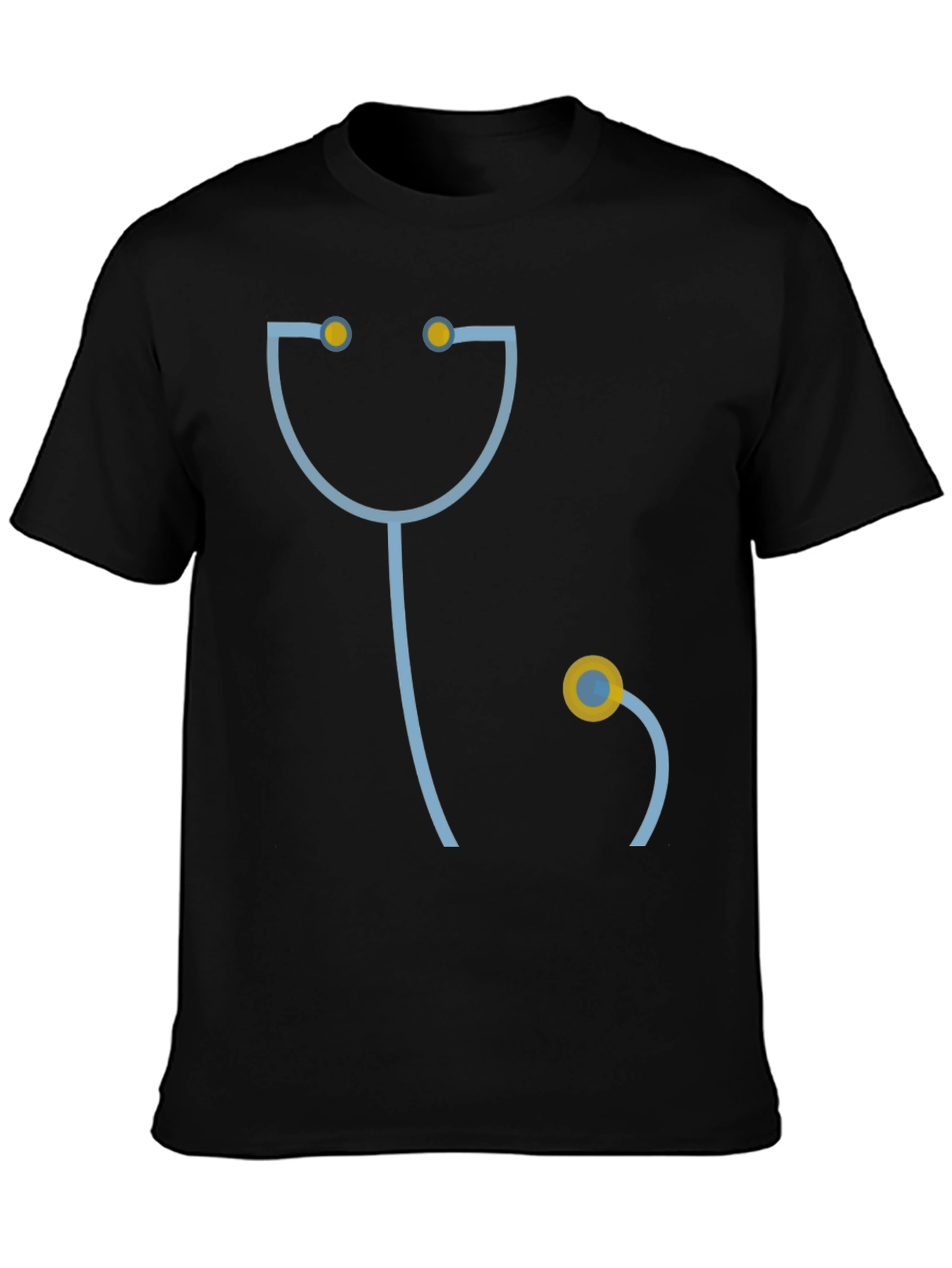 Black Funny Doctor Stethoscope Graphic T-Shirt - Black view 3