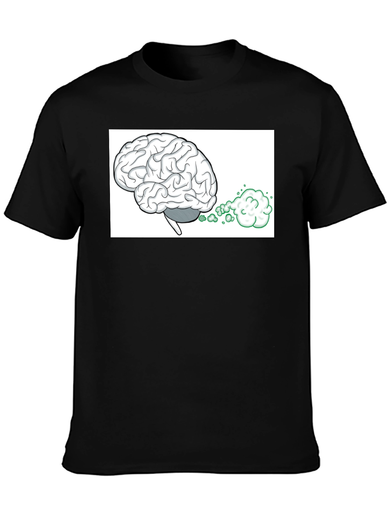 Black Brain Fart Graphic Tee - Funny Novelty T-Shirt view 3