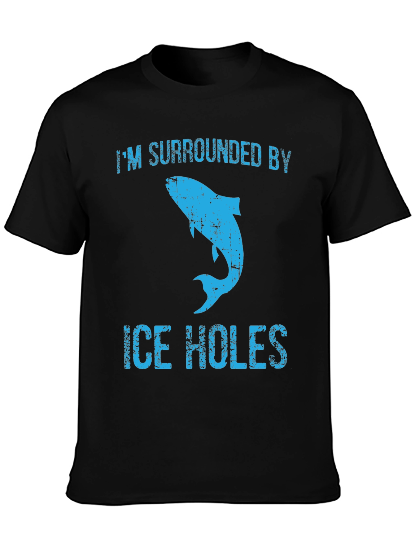 Black I'm Surrounded By Ice Holes T-Shirt view 3