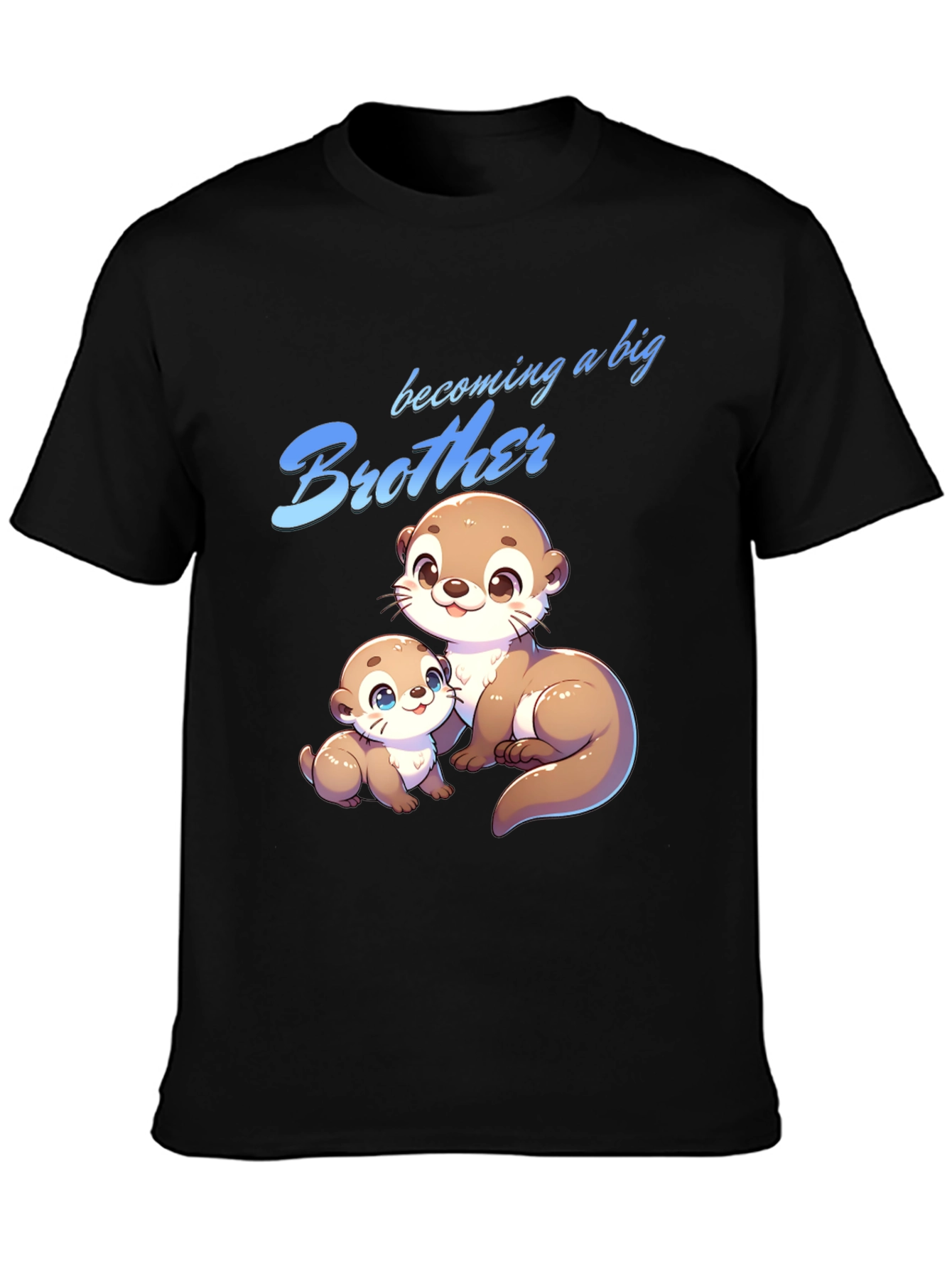 Black Becoming a Big Brother Otter T-Shirt view 3