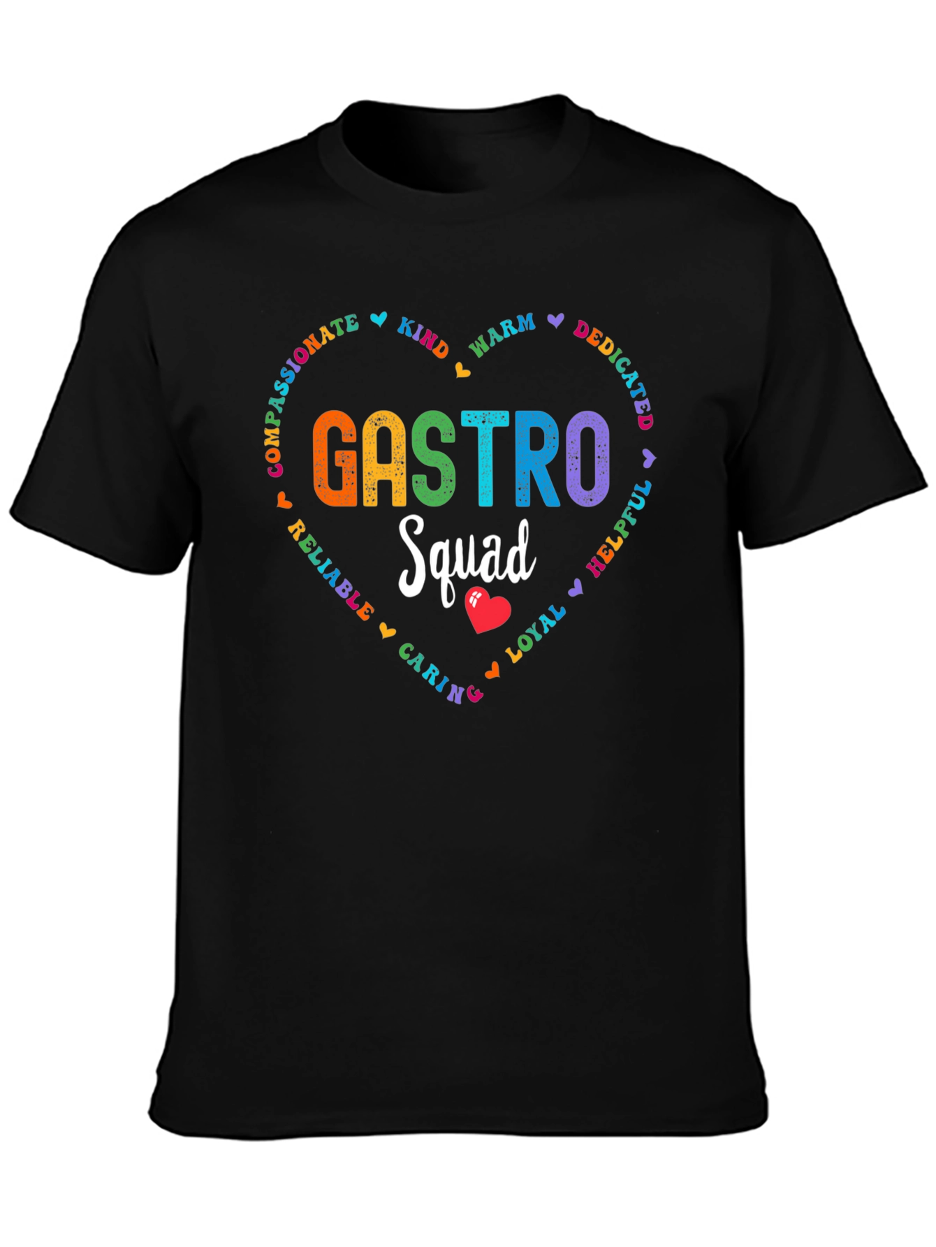 Black Gastro Squad Heart Tee - Compassionate Team Apparel view 3