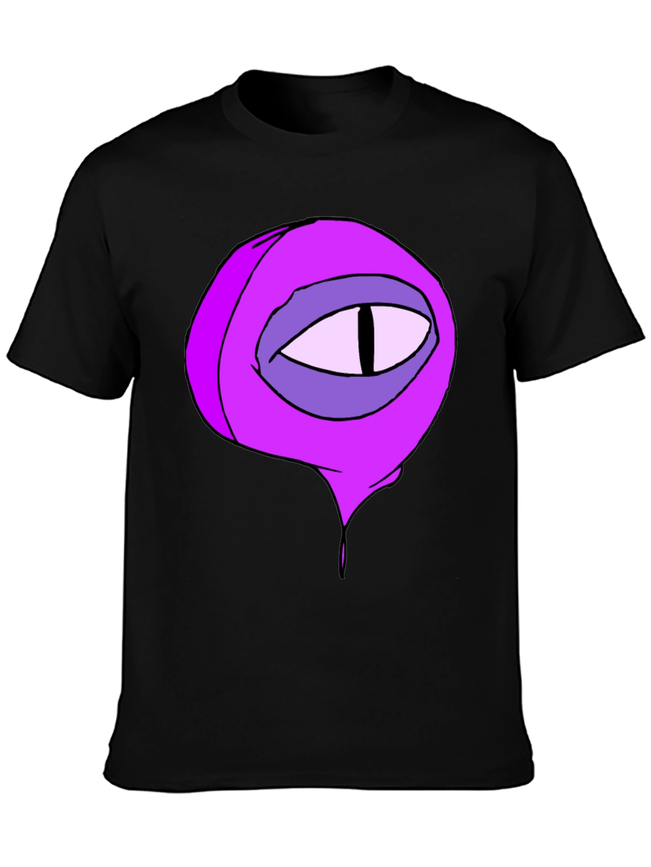 Black Black Tee with Cartoon Eye Graphic view 3