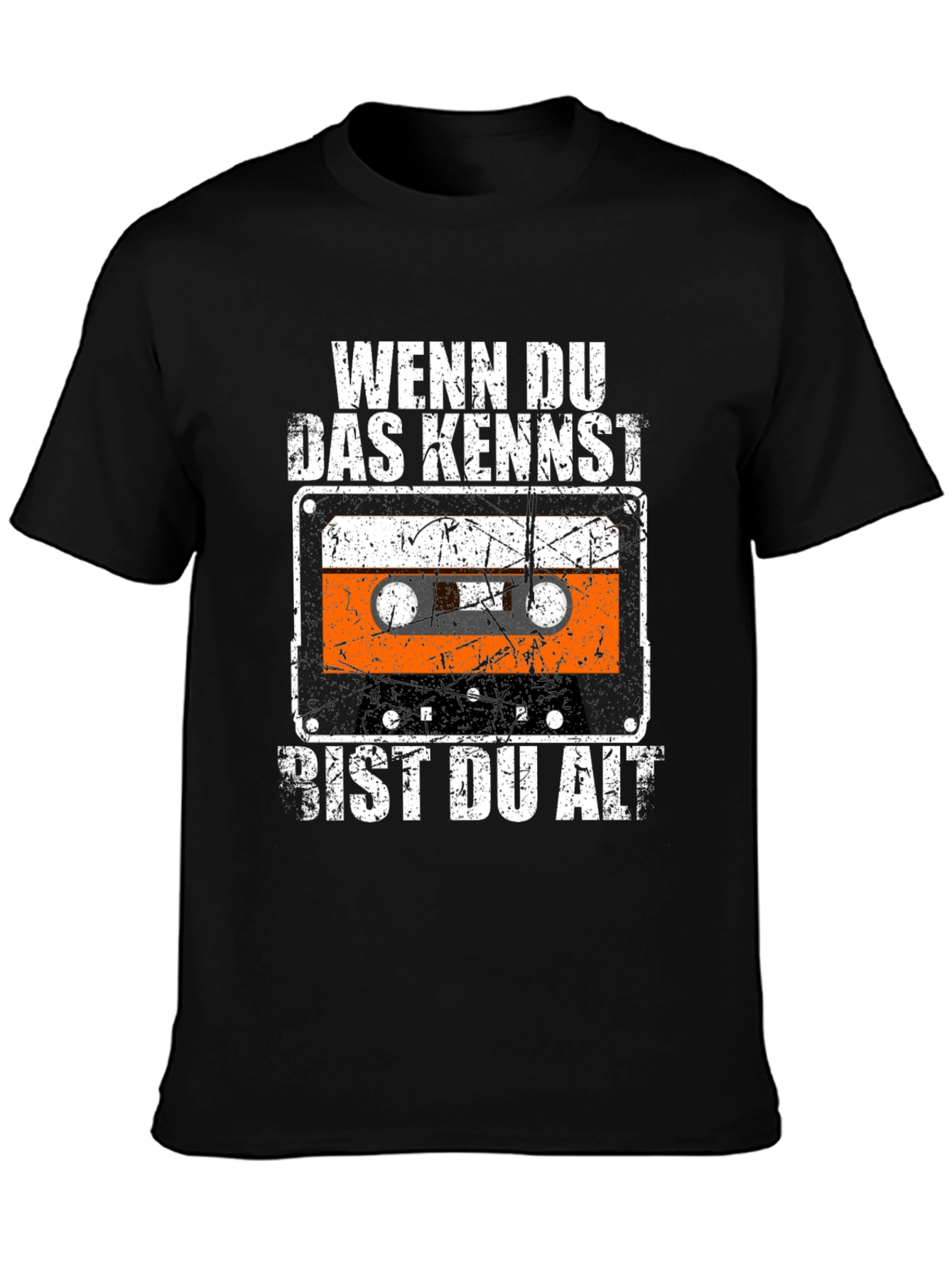 Black Vintage Cassette Tape T-Shirt - "Wenn Du Das Kennst, Bist Du Alt" view 3