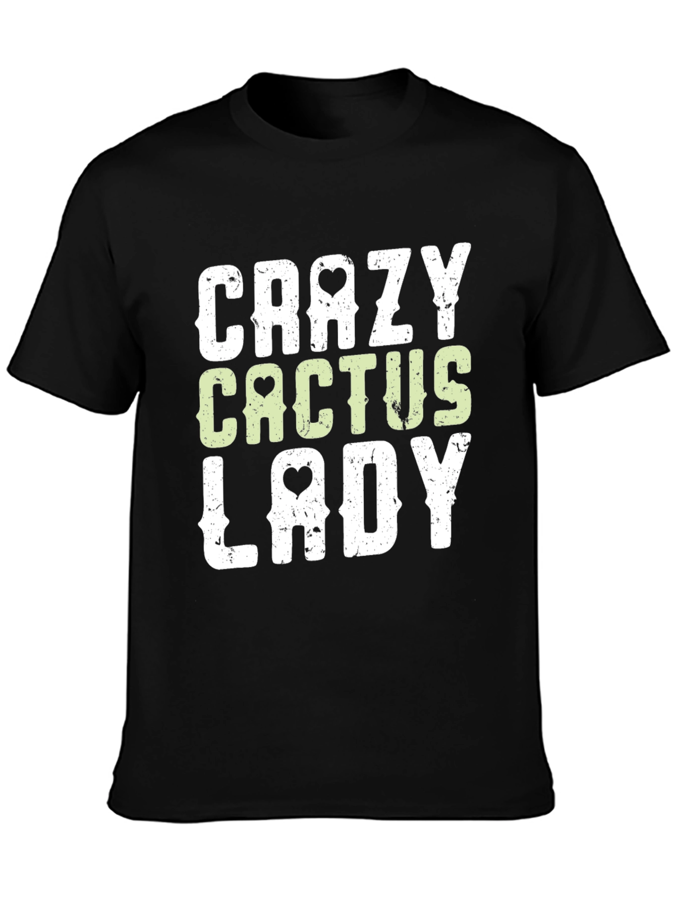 Black Crazy Cactus Lady Graphic Tee - Novelty Unisex T-Shirt view 3
