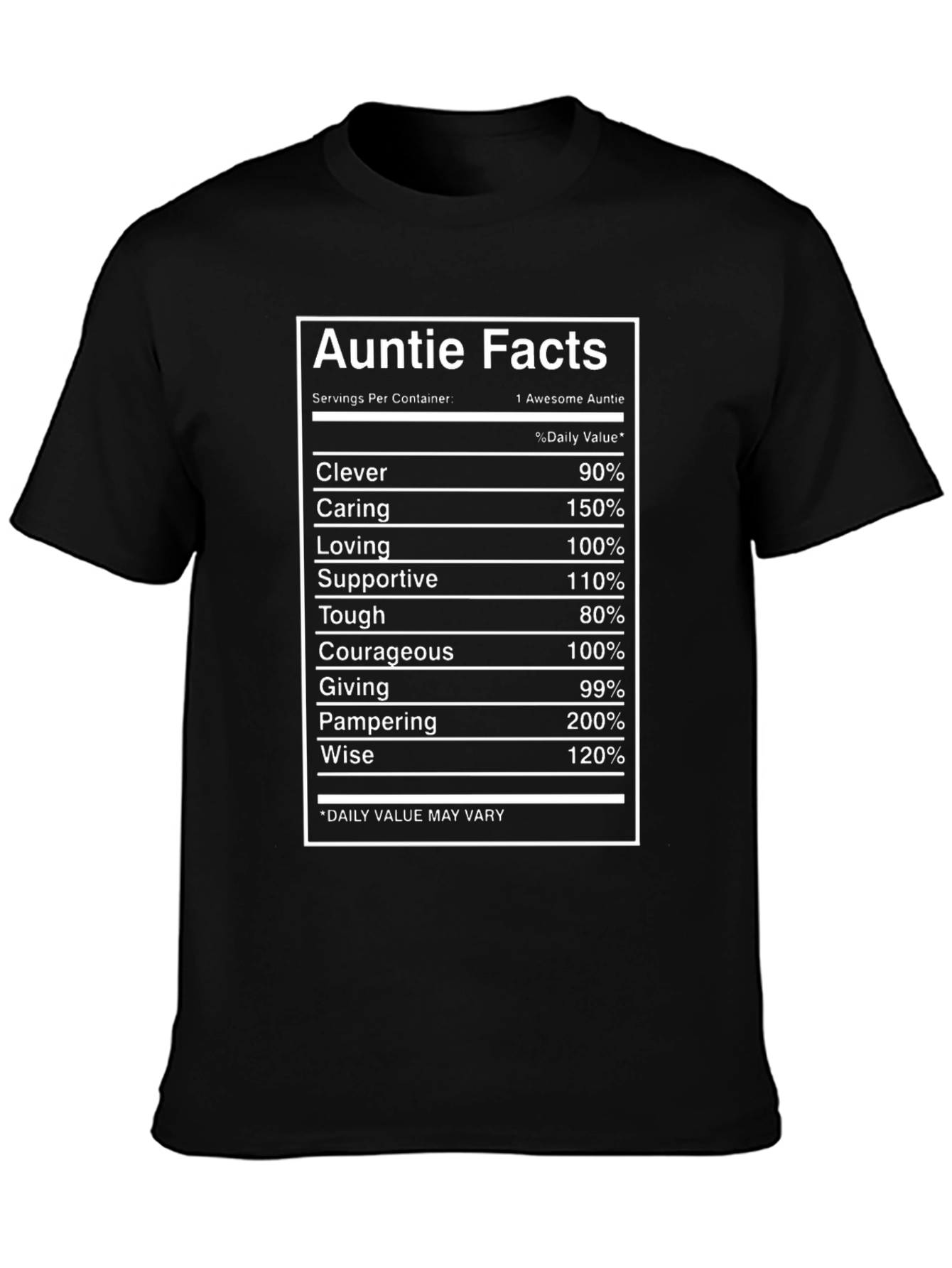 Black Auntie Facts Funny Graphic T-Shirt view 3