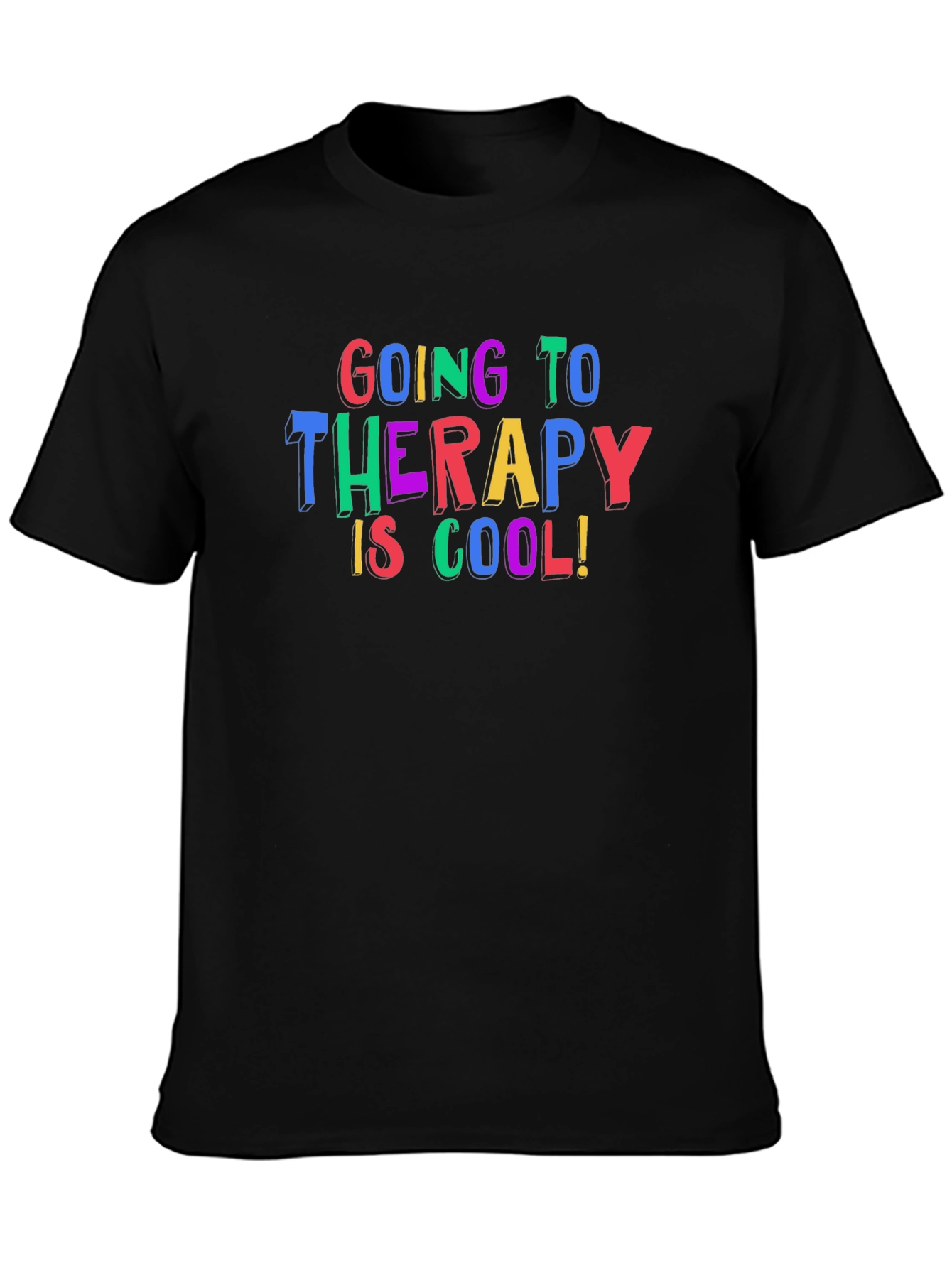 Black Therapy is Cool Graphic T-Shirt view 3