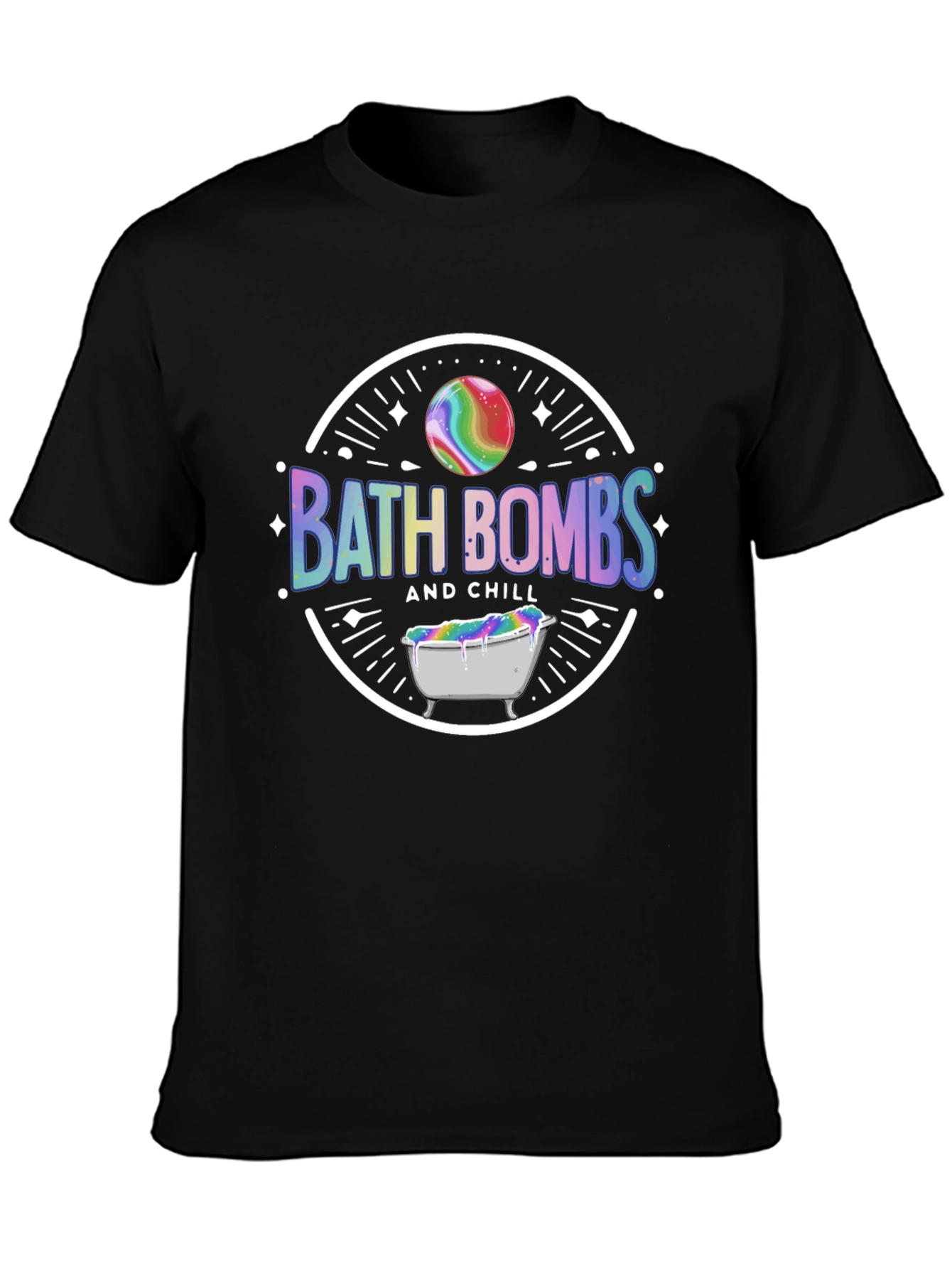 Black Bath Bombs and Chill Graphic Tee view 3