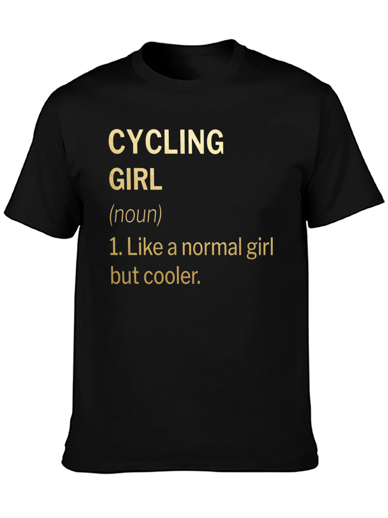 Black Cycling Girl Definition T-Shirt - Cool Biker Tee view 3