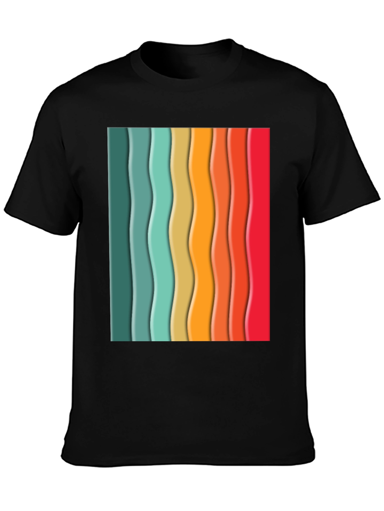 Black Retro Stripe Tee - Vintage Style T-Shirt view 3