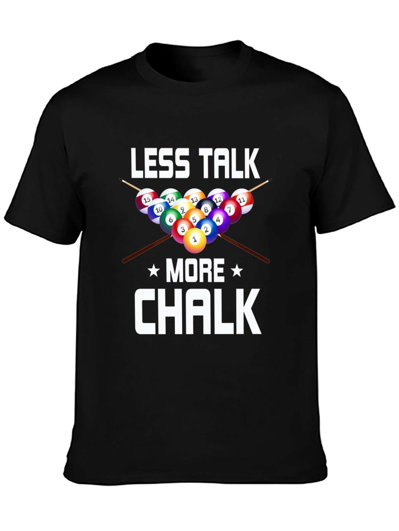 Less Talk More Chalk Billiards Graphic T-Shirt - 3