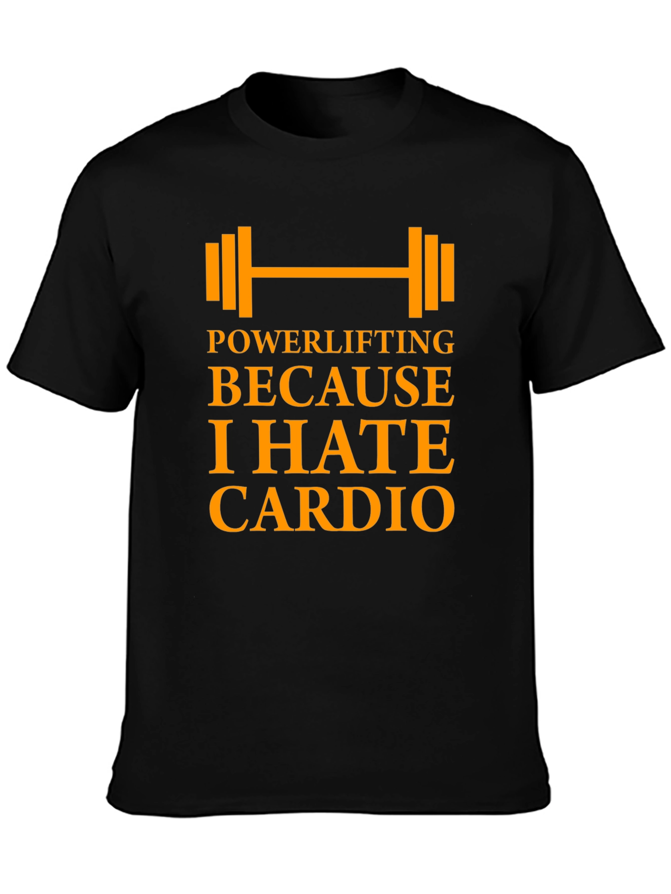 Black Powerlifting Because I Hate Cardio - Men's Black T-Shirt view 3