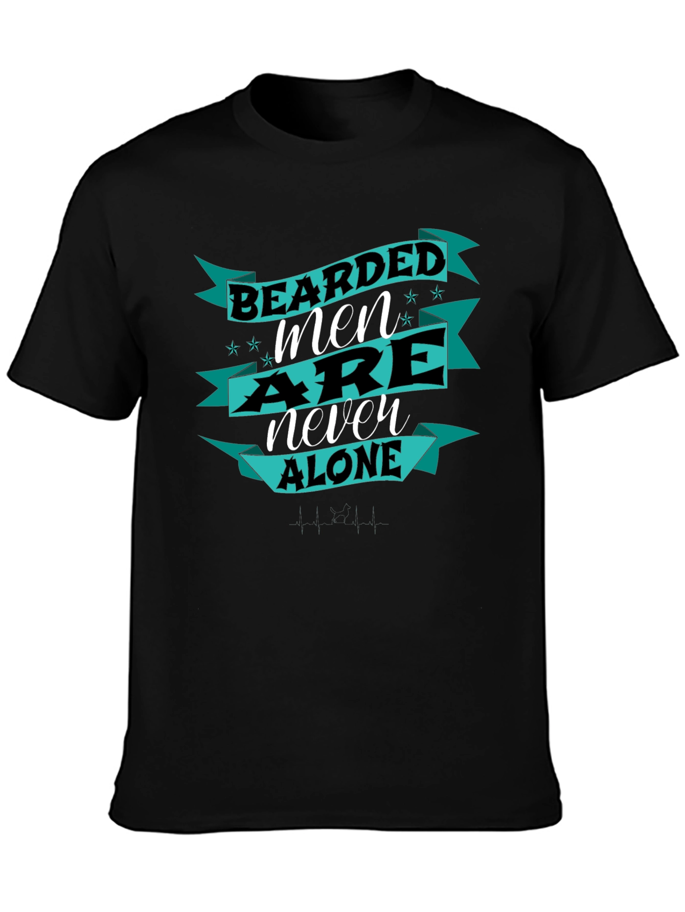Black Bearded Men Are Never Alone T-Shirt view 3