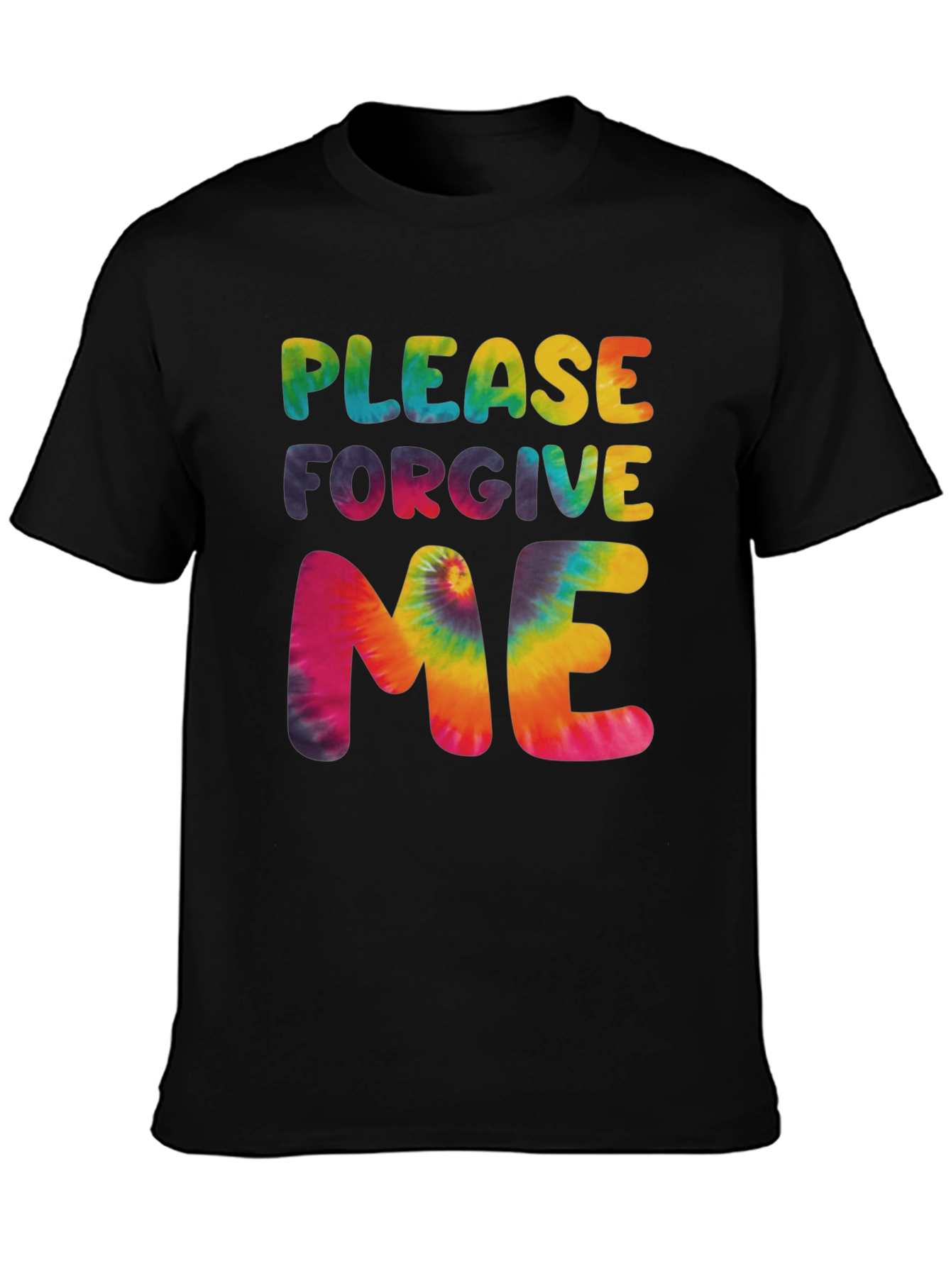 Black Please Forgive Me Tie Dye Graphic T-Shirt view 3