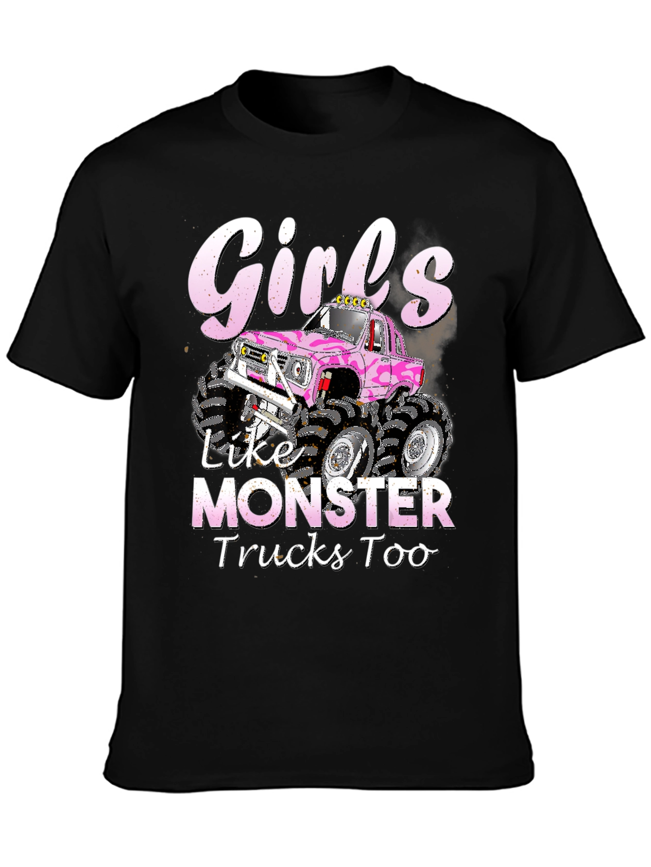 Black Girls Like Monster Trucks Too T-Shirt view 3
