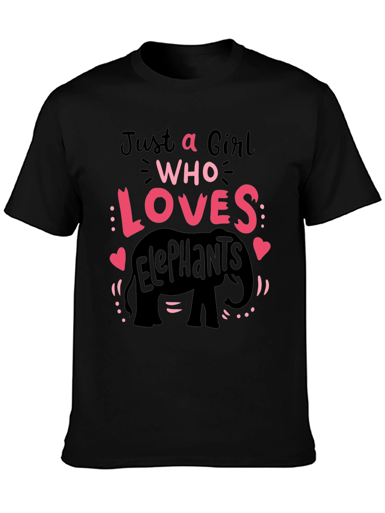 Black Girl Who Loves Elephants T-Shirt Cute Animal Tee view 3