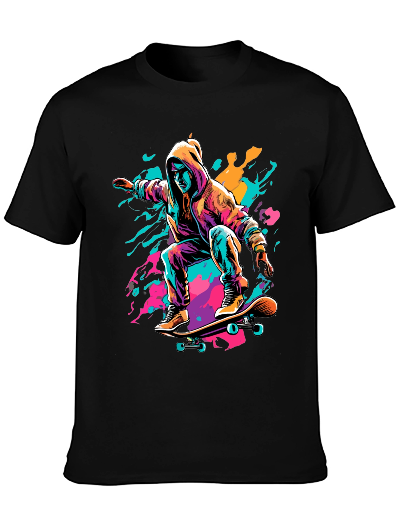 Black Skater Graphic Tee - Cool Urban Style view 3