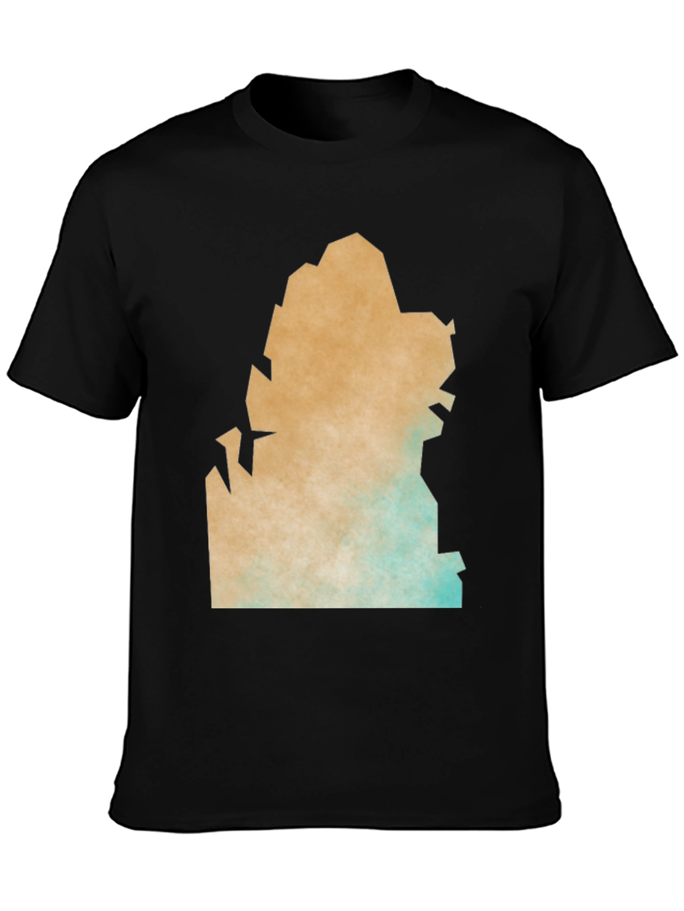 Black Abstract Graphic Print Black Crew Neck T-Shirt view 3