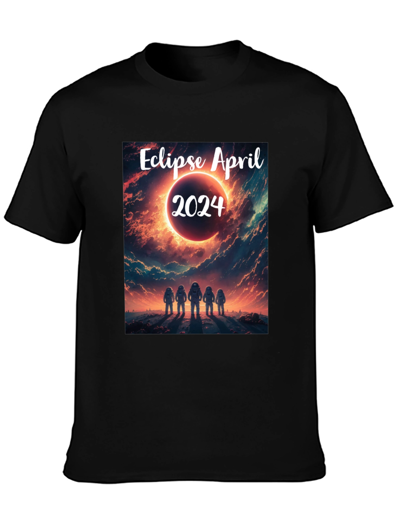 Black Eclipse April 2024 T-Shirt - Space Astronauts view 3