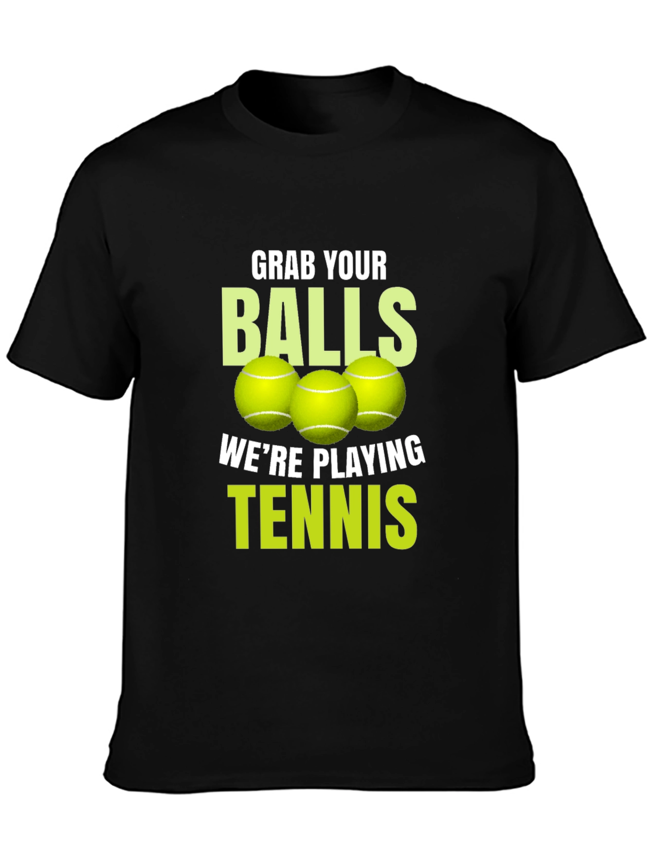 Black Grab Your Balls Tennis T-Shirt view 3