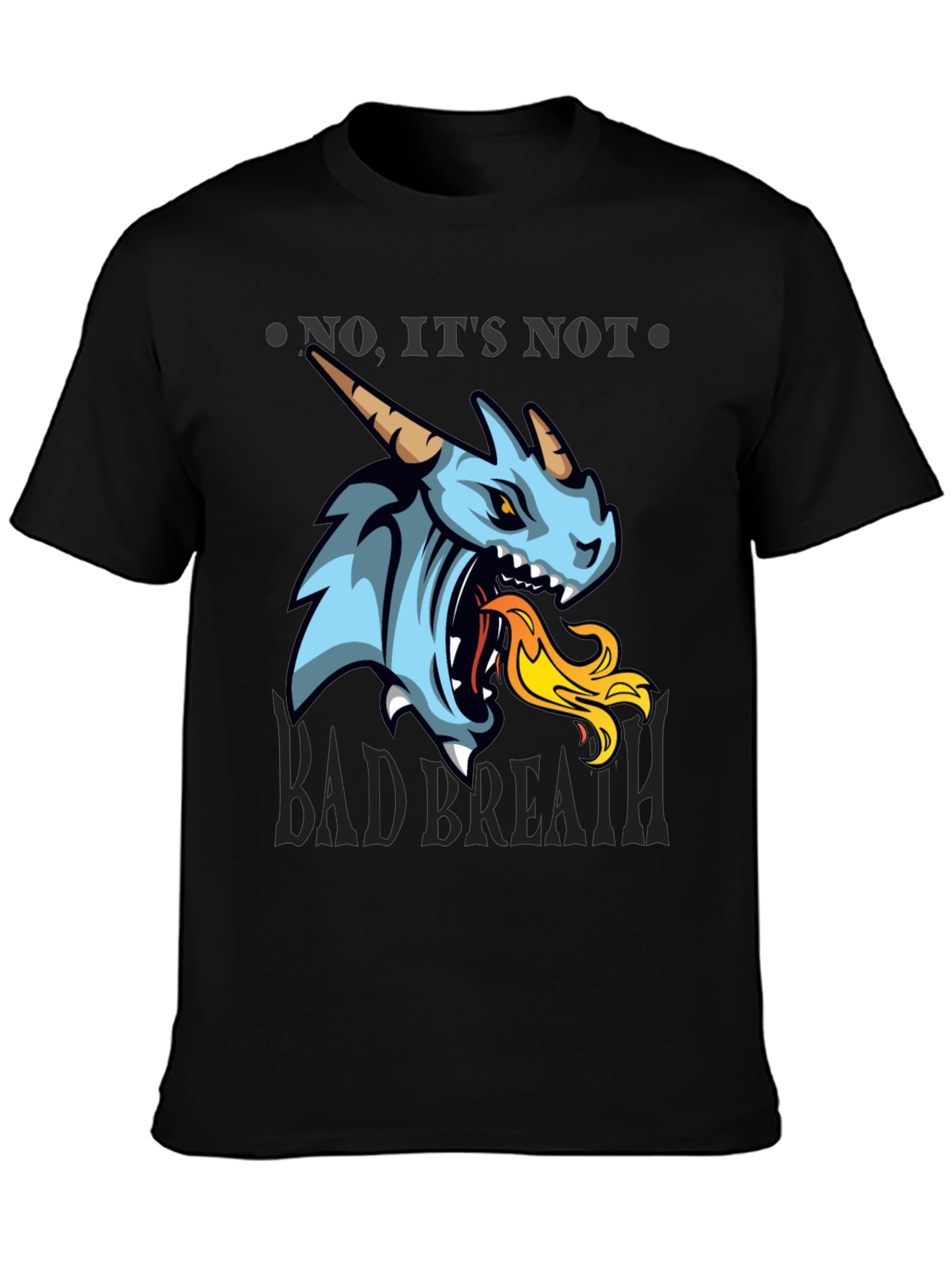 Black Dragon Fire Breath Graphic Tee - Bold & Unique! view 3