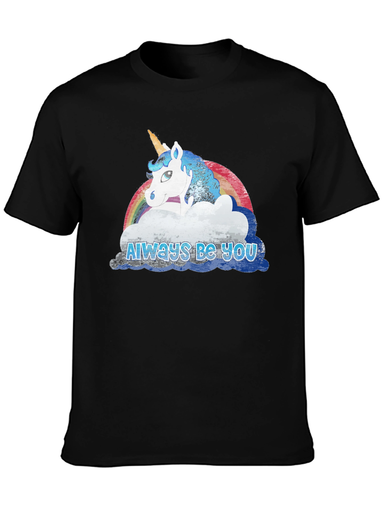 Black Always Be You Unicorn Rainbow T-Shirt view 3