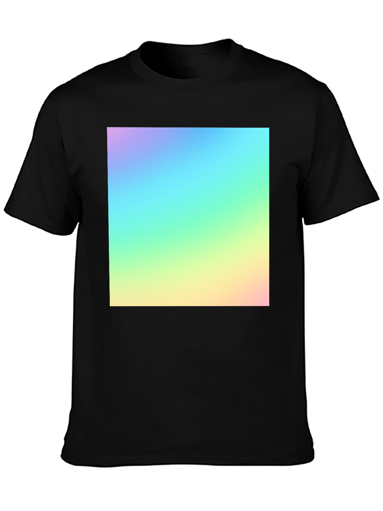 Black Vibrant Gradient Tee - Modern Men's Black T-Shirt view 3