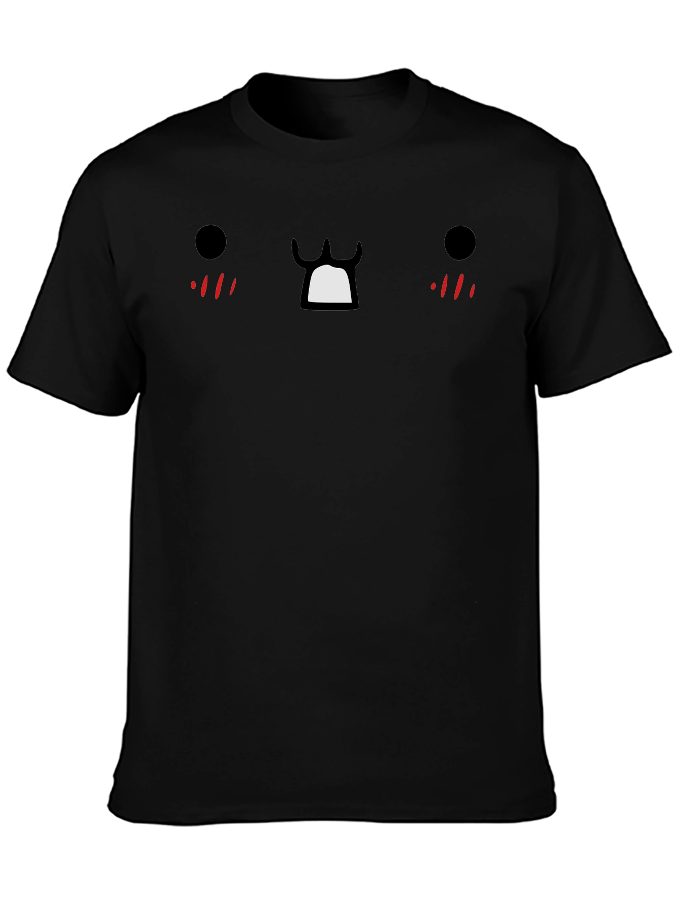 Black Funny Face Graphic Black T-Shirt view 3