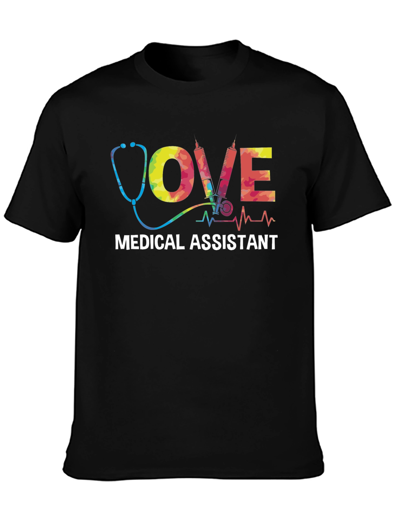 Black Medical Assistant Love T-Shirt view 3