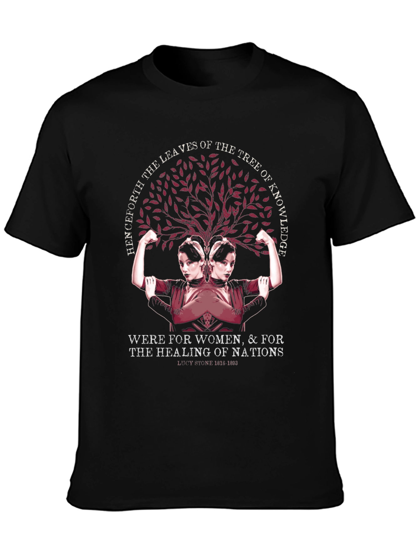 Black Feminist Tree of Knowledge Graphic T-Shirt view 3