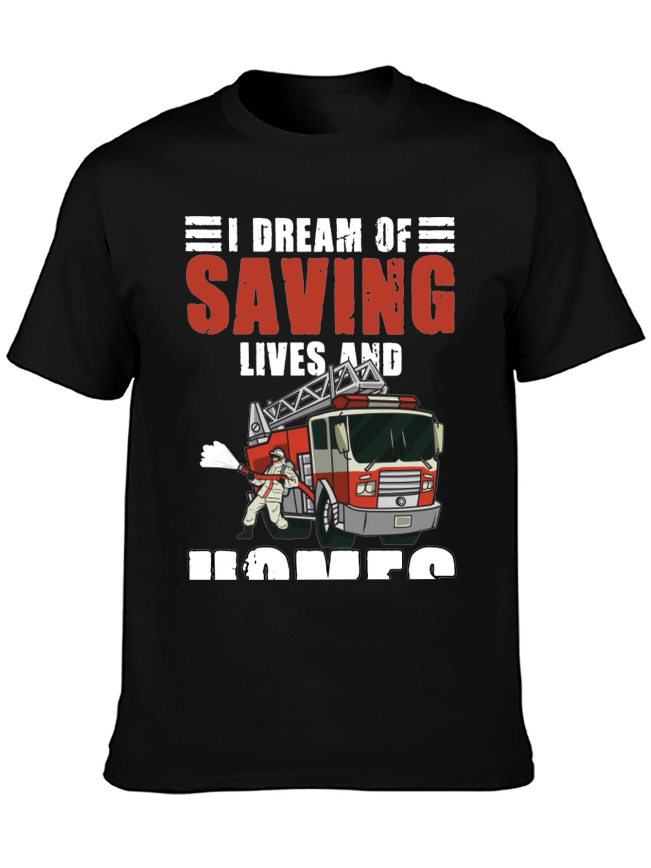 Black Firefighter Dream T-Shirt view 3