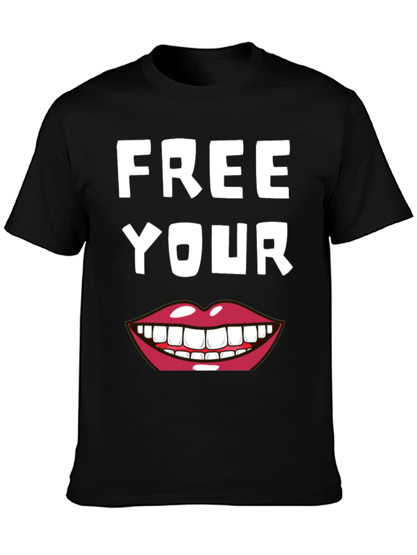 Black Free Your Smile Graphic Tee view 3