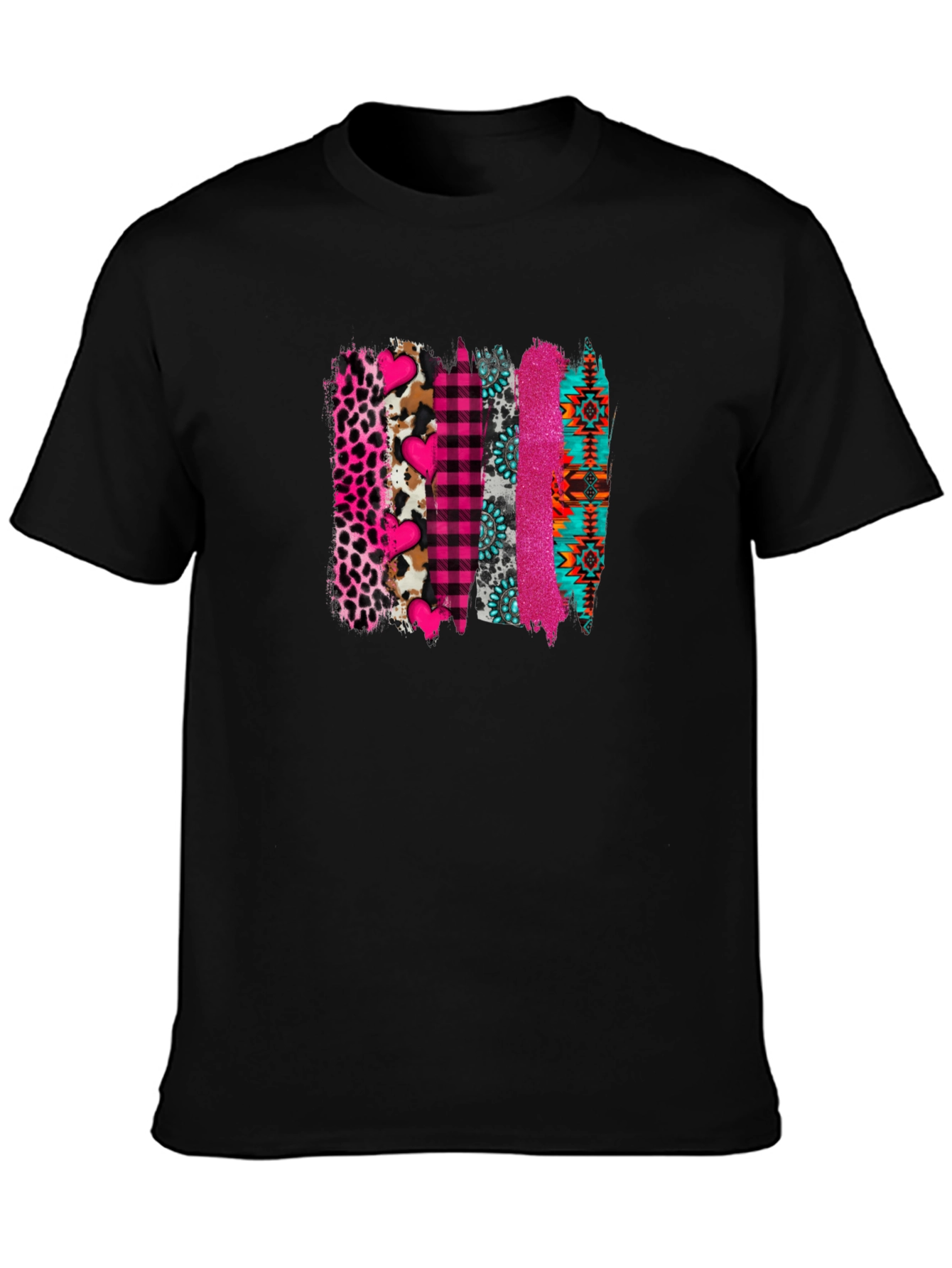 Black Funky Pattern T-Shirt view 3