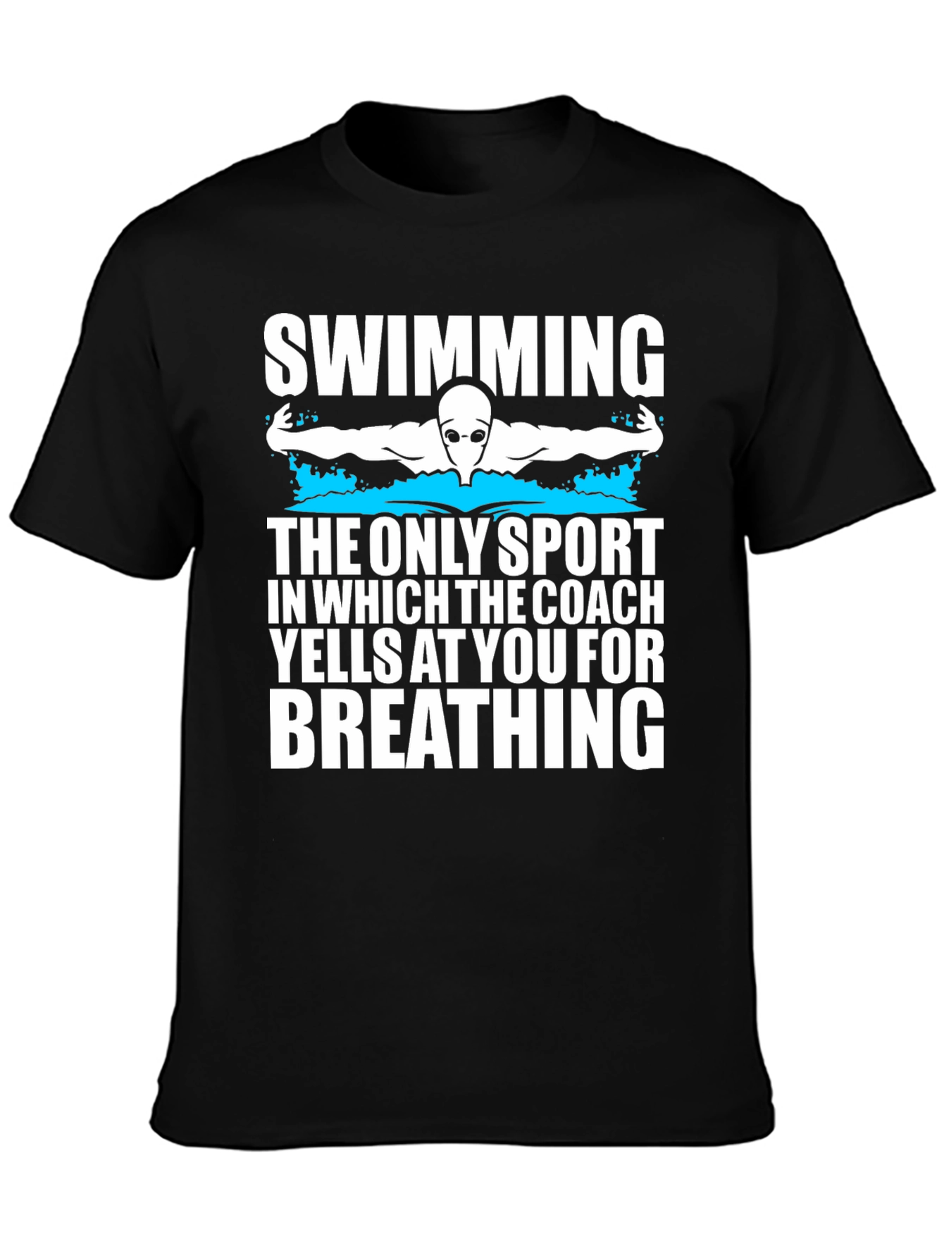 Black Swimming Coach Yells T-Shirt view 3