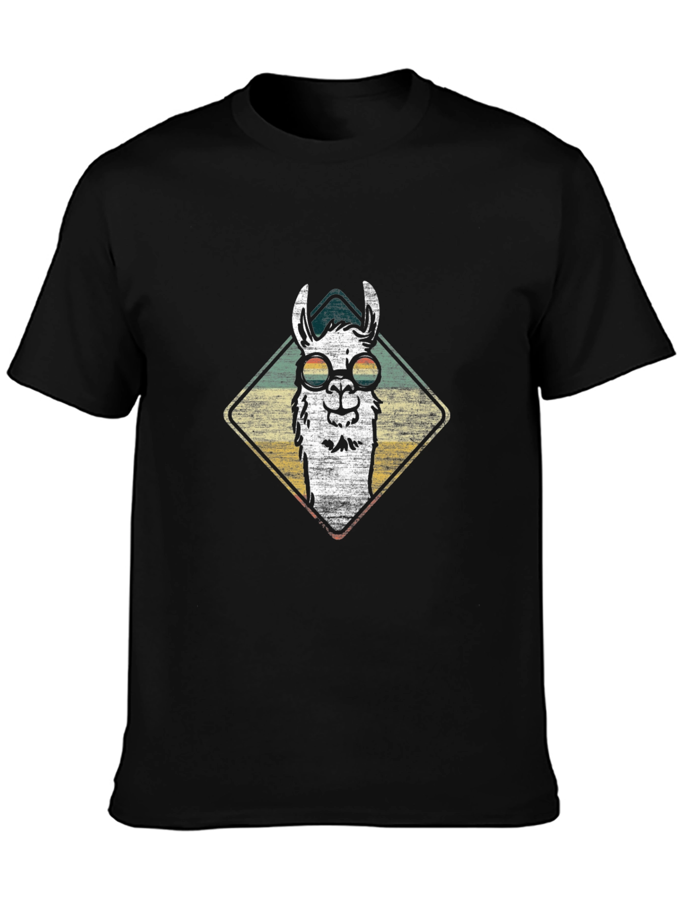 Black Cool Llama Graphic Tee - Stylish Men's Black T-Shirt view 3