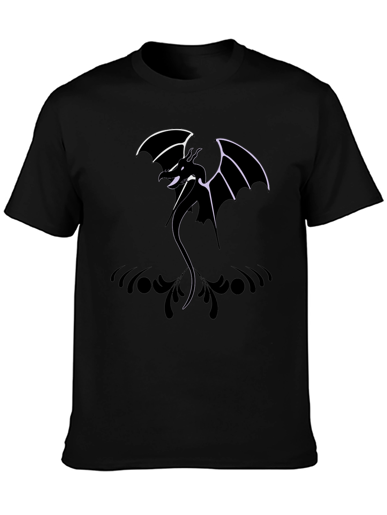 Black Dragon Graphic Black T-Shirt for Men view 3