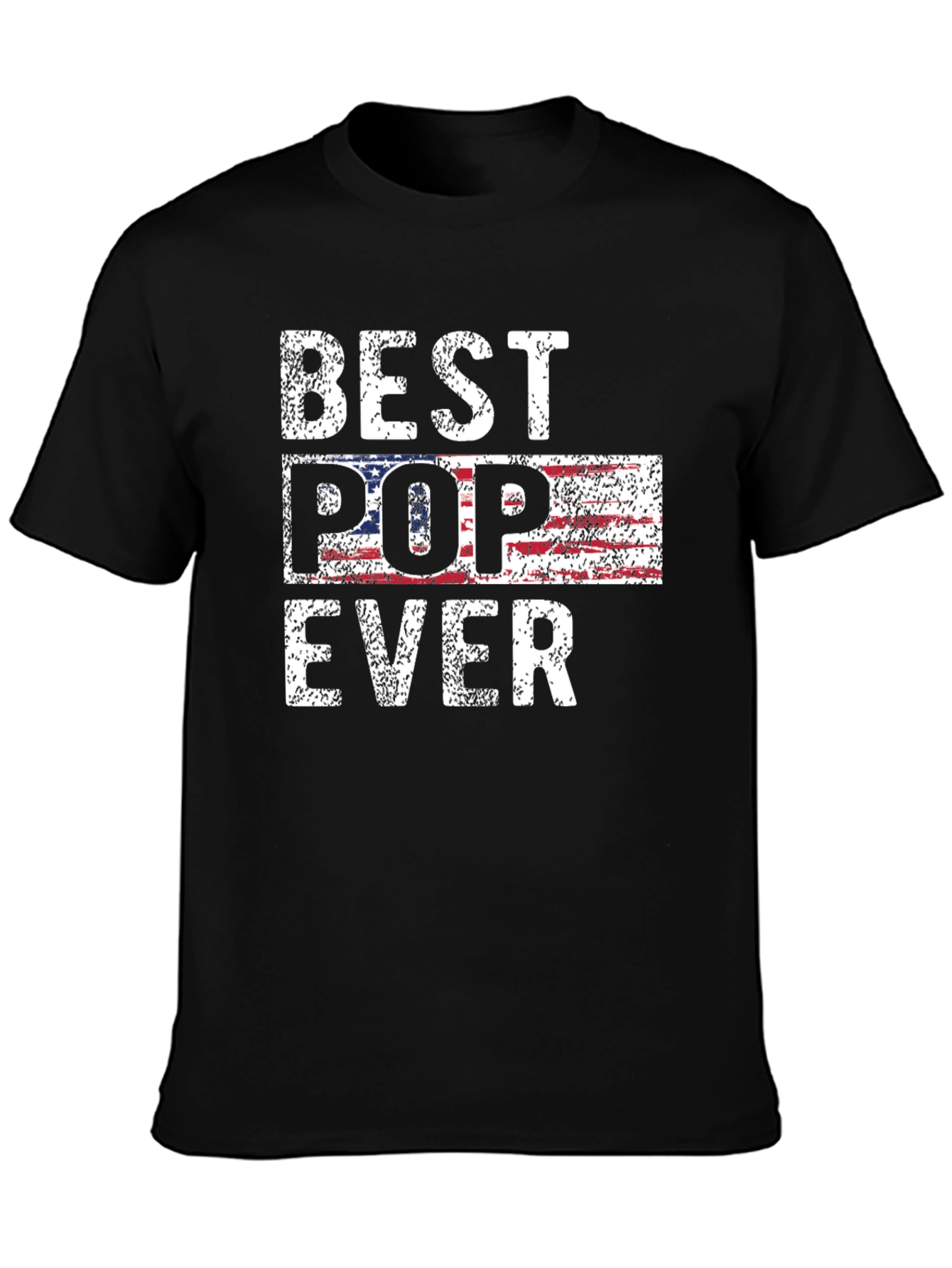 Black Best Pop Ever American Flag Graphic T-Shirt view 3