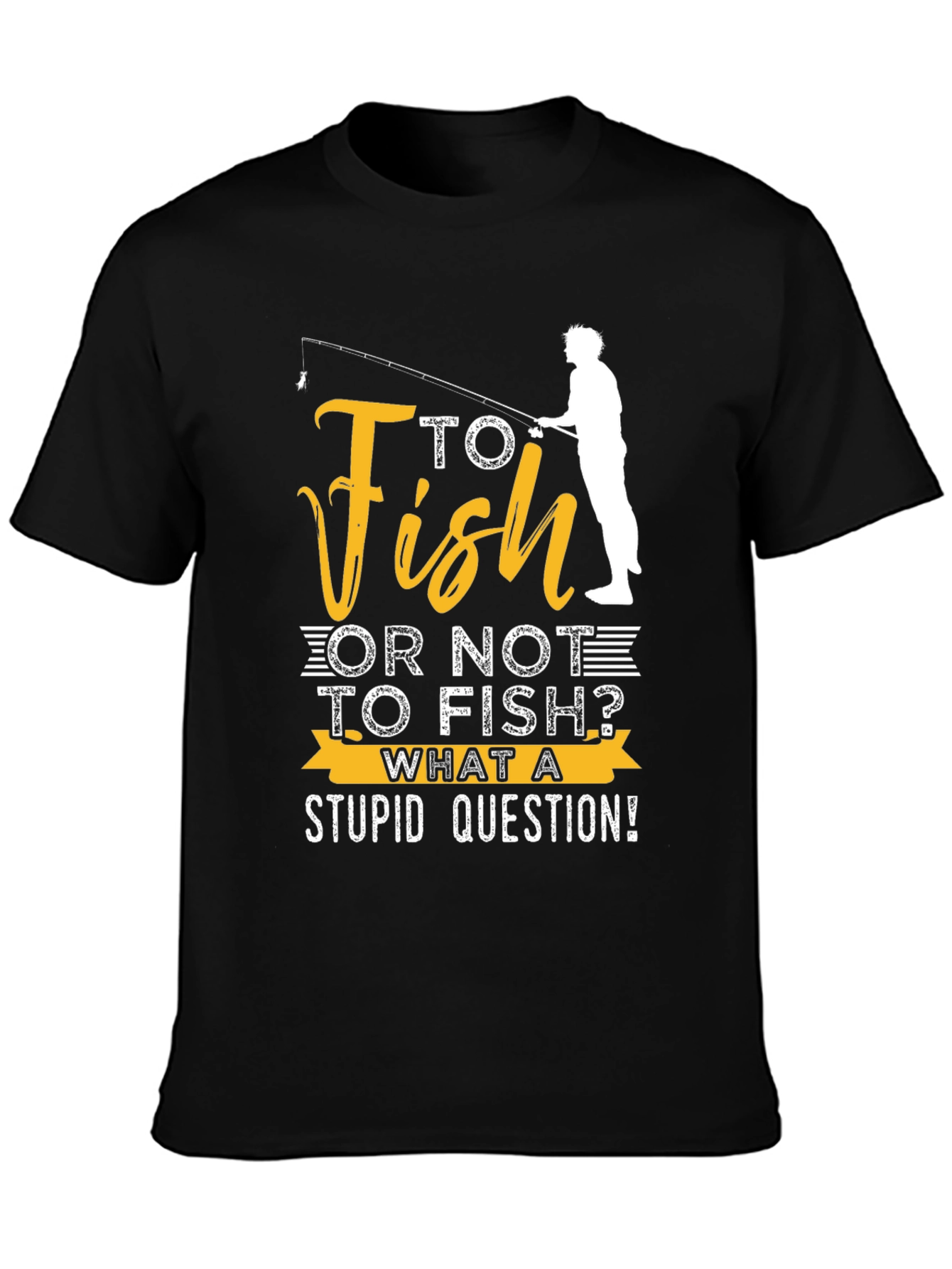 Black Funny Fishing T-Shirt: "To Fish or Not to Fish?" view 3