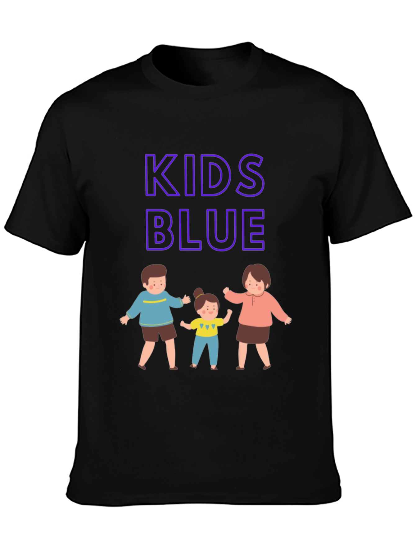 Black Kids Blue Graphic Tee view 3
